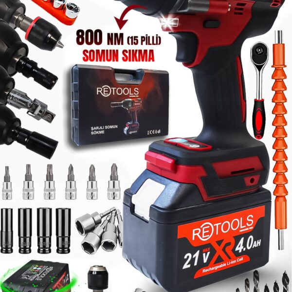 RETOOLS 800 NM (15 Pilli) Somun Sıkma