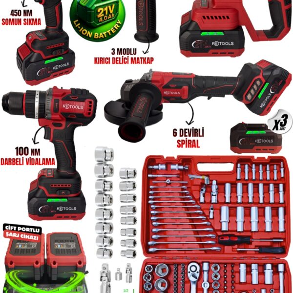 RKL-9172 RETOOLS BORDO 5 LI SET (4 LÜ SET + 216 PARÇA LOKMA TAKIMI)